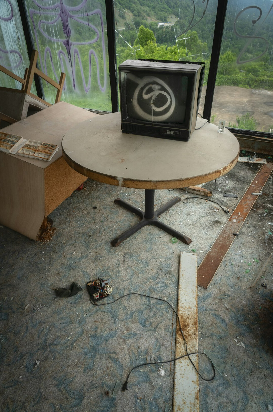 vintage television set on table