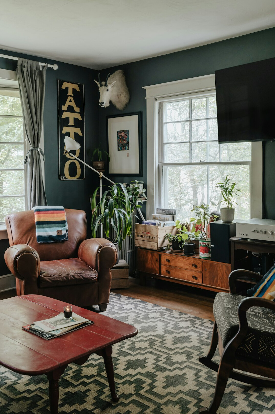 vintage television set on table